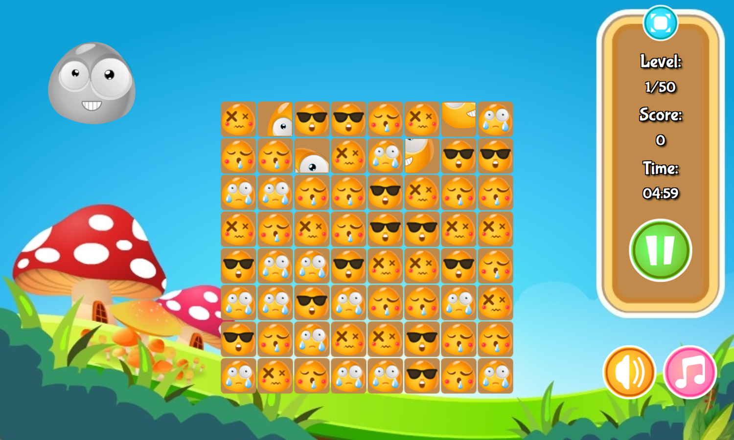 Emoji Match Game Start Screenshot.