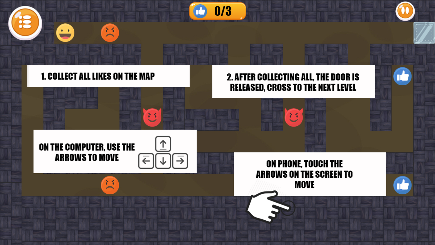 Emoji Maze Game How To Play Screenshot.