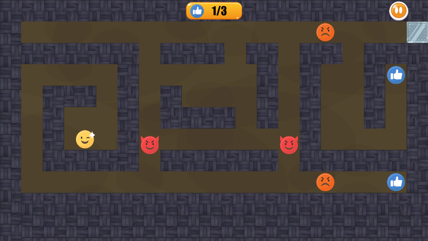Emoji Maze Game Level Play Screenshot.