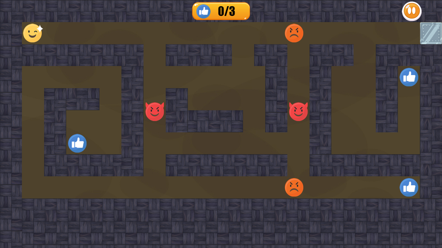 Emoji Maze Game Level Start Screenshot.