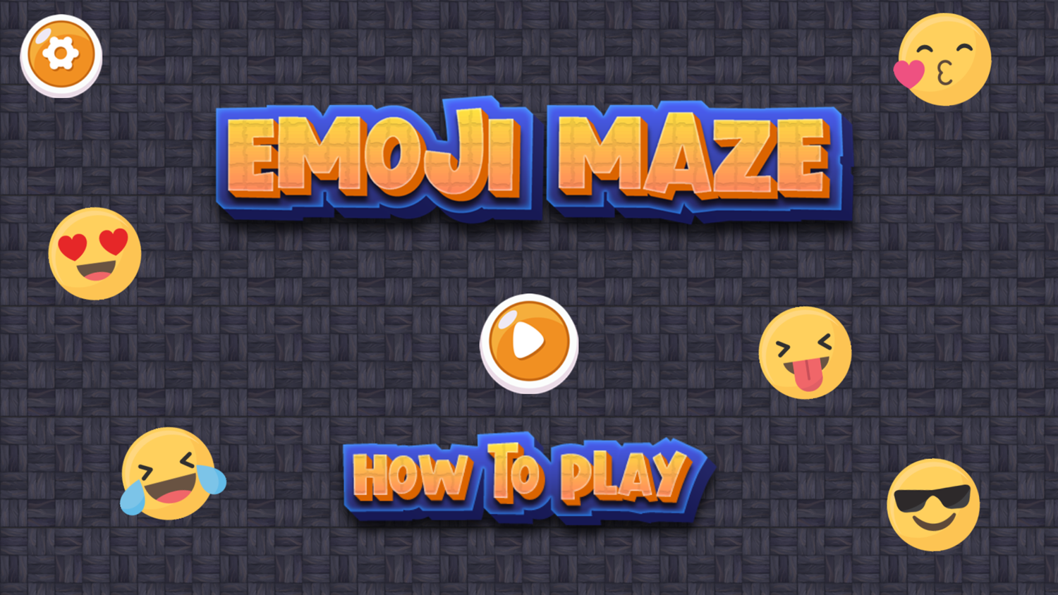 Emoji Maze Game Welcome Screen Screenshot.