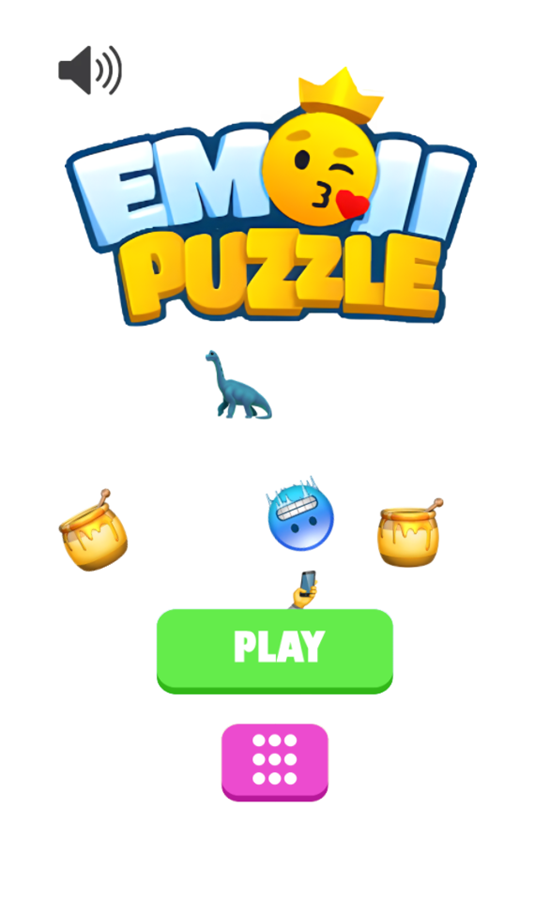 Emoji Puzzle Game Welcome Screen Screenshot.
