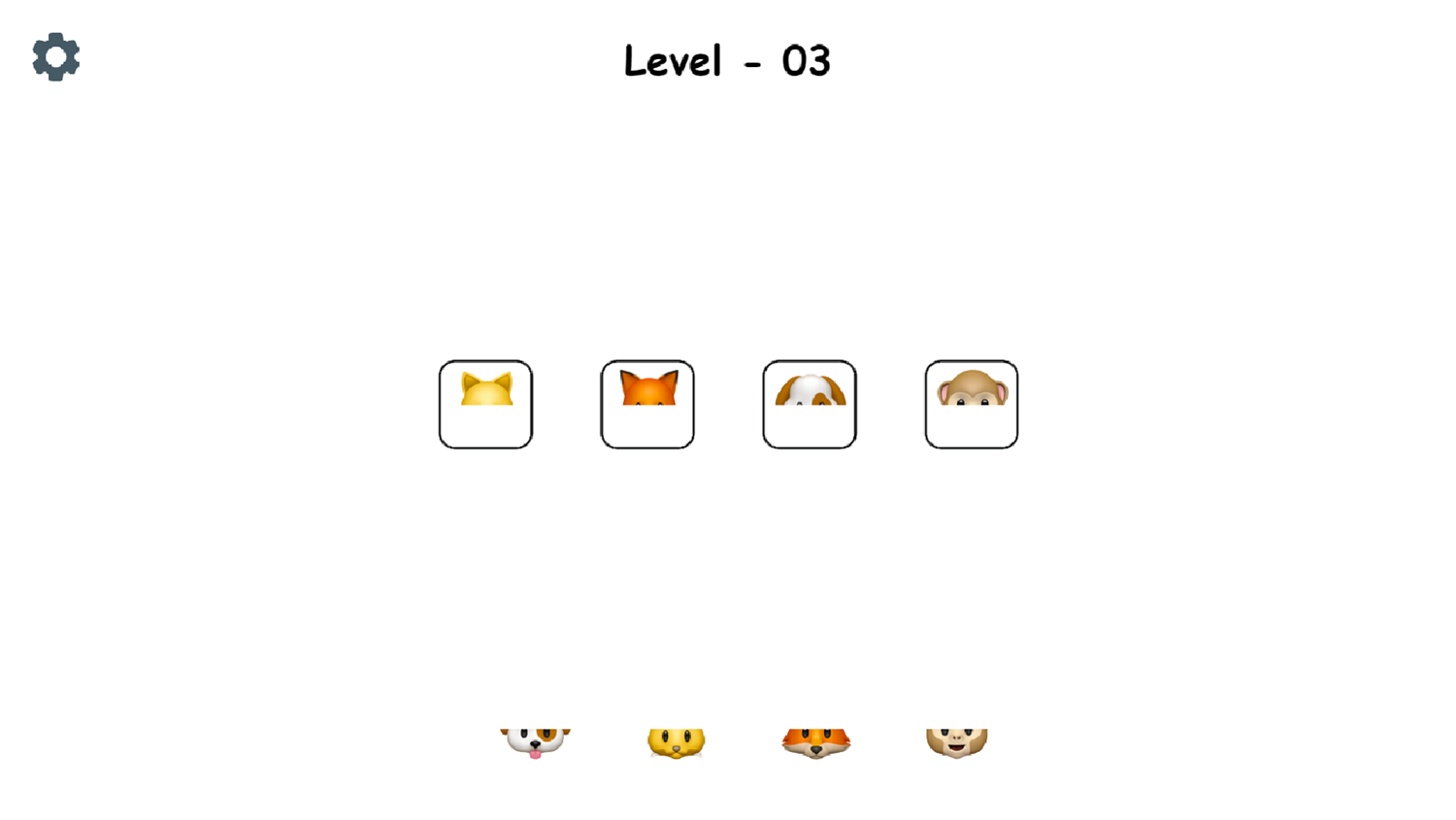 Emoji Puzzle Game Level With Half Pieces Screenshot.