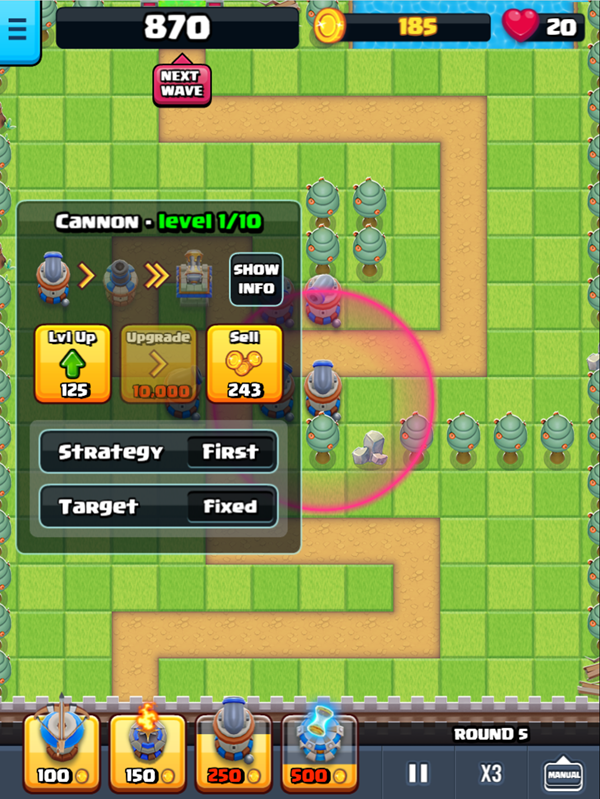 Endless Siege Tower Defense Cannon Basics Screenshot.