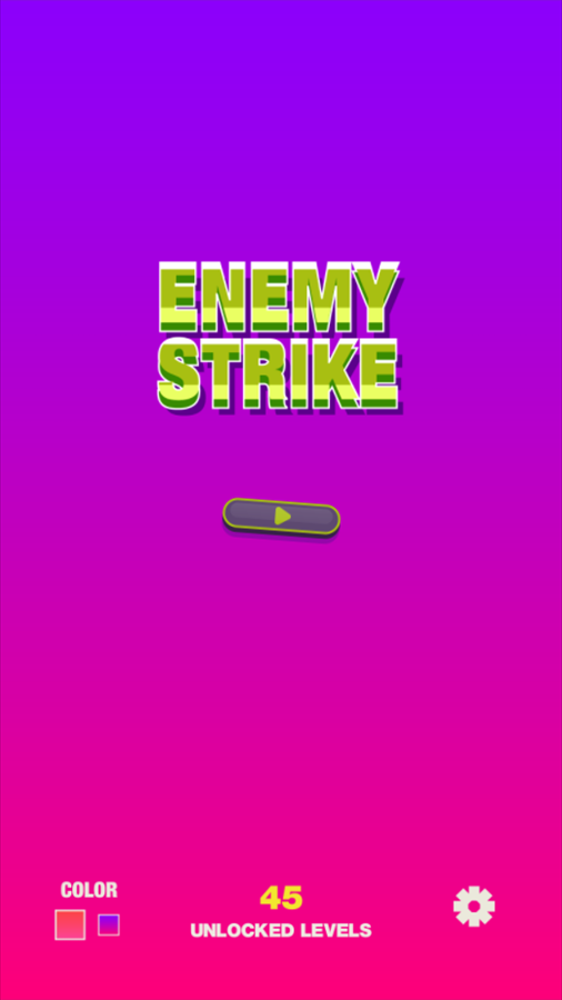 Enemy Strike Game Welcome Screen Screenshot.