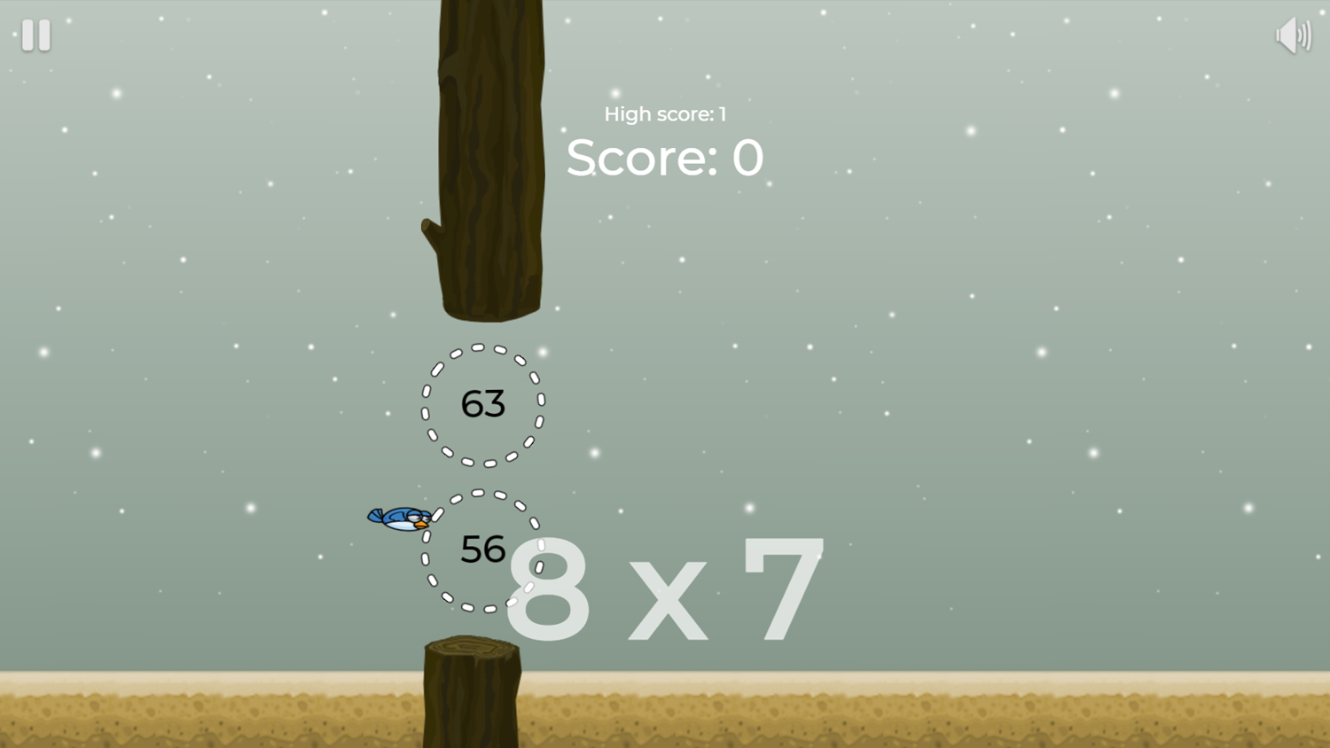 Equations Flapping Game Play Screenshot.