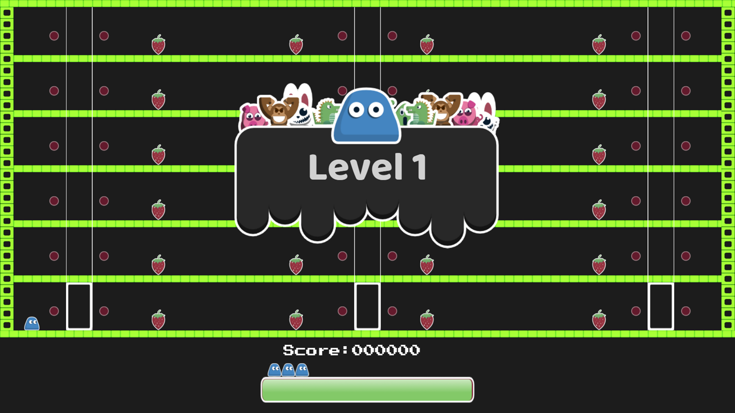 Escape Jelly Platformer Game Level Start Screenshot.