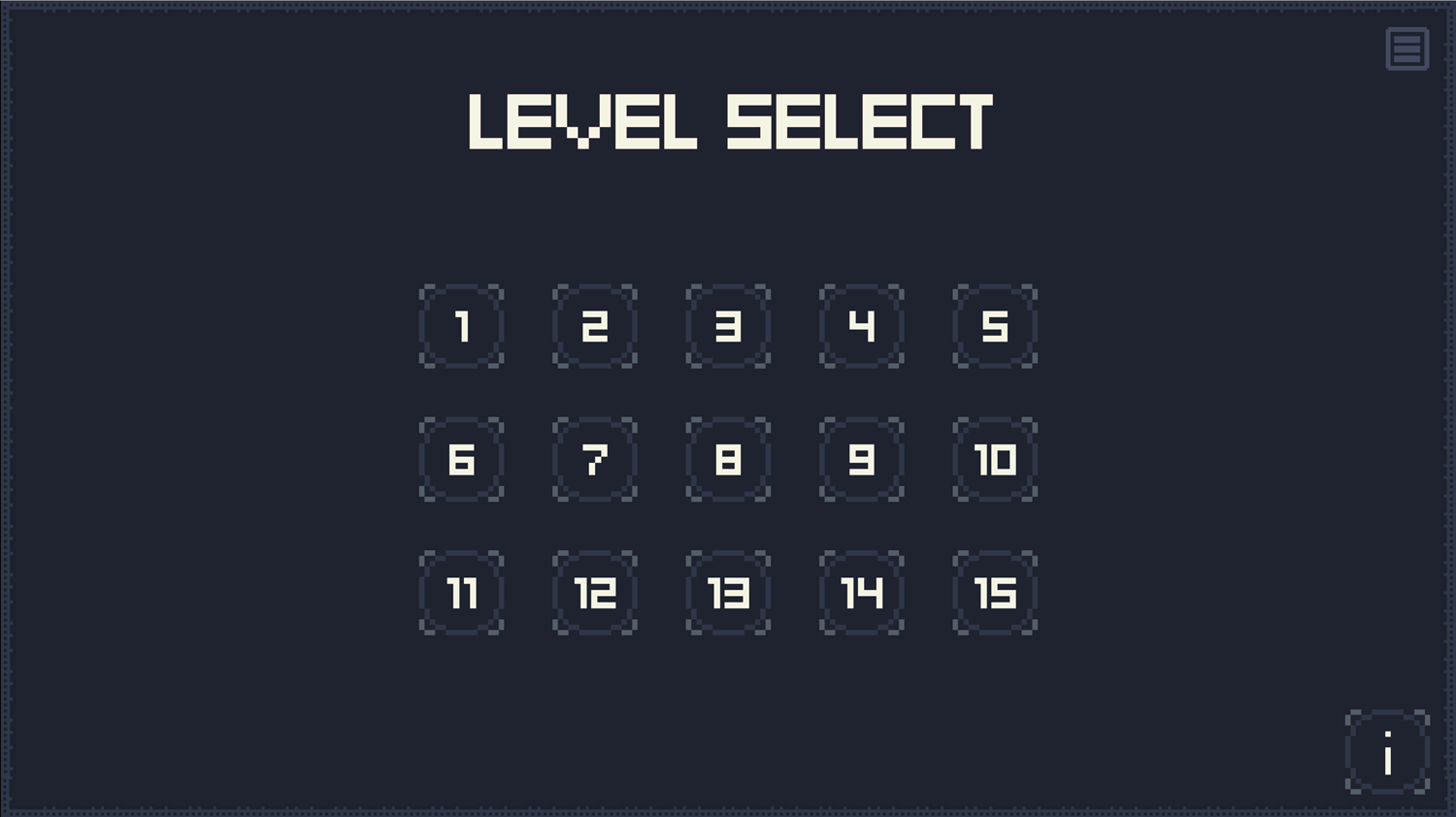 Escape Kid Game Level Select Screen Screenshot.