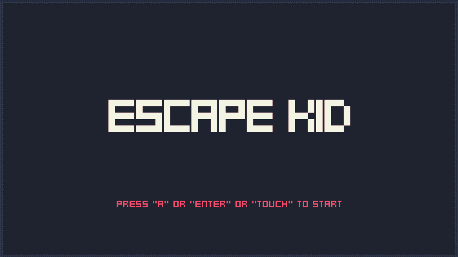 Escape Kid Game Welcome Screen Screenshot.