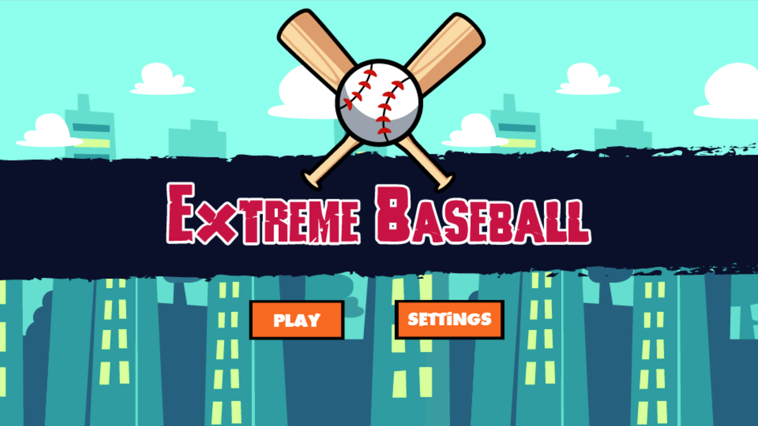 Extreme Baseball Game Welcome Screen Screenshot.
