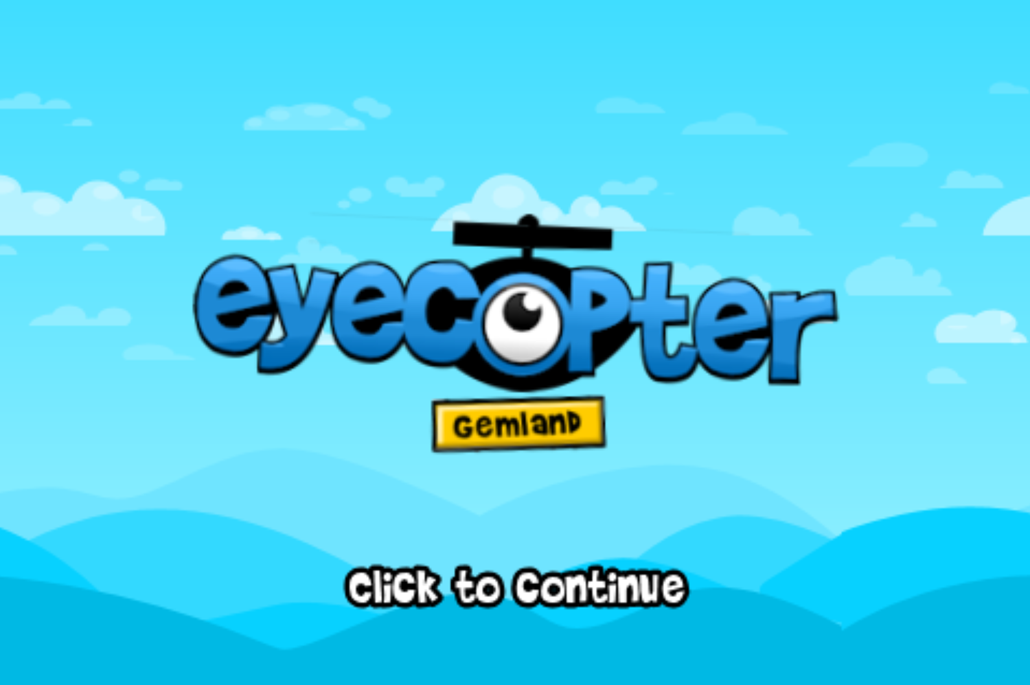 Eyecopter Gemland Game Welcome Screen Screenshot.