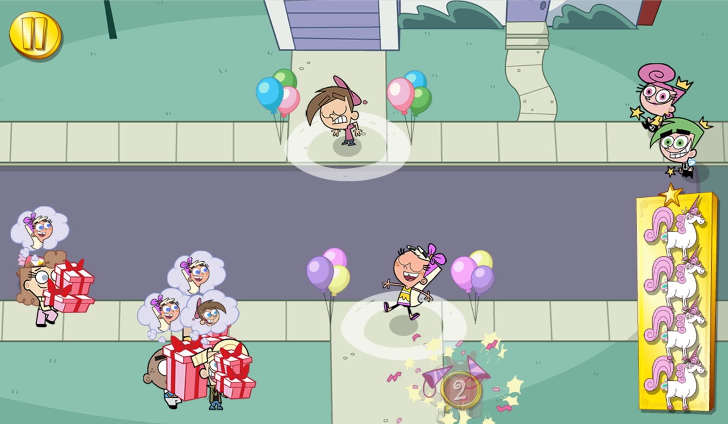 The Fairly OddParents Birthday Battle Game Bad Wishes Screenshot.