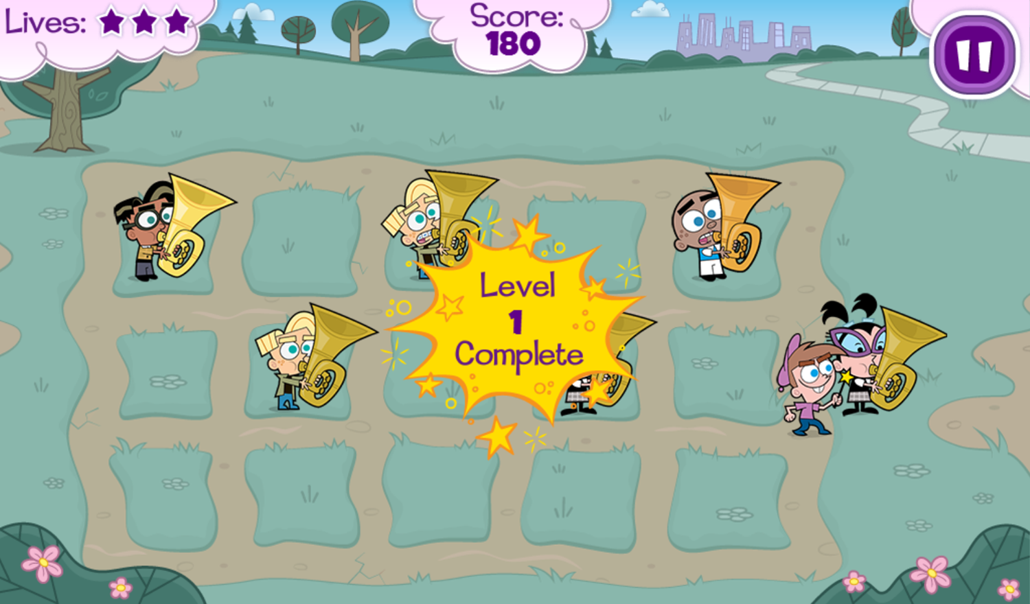 Fairly OddParents Scary GodParents Game Level Complete Screenshot.