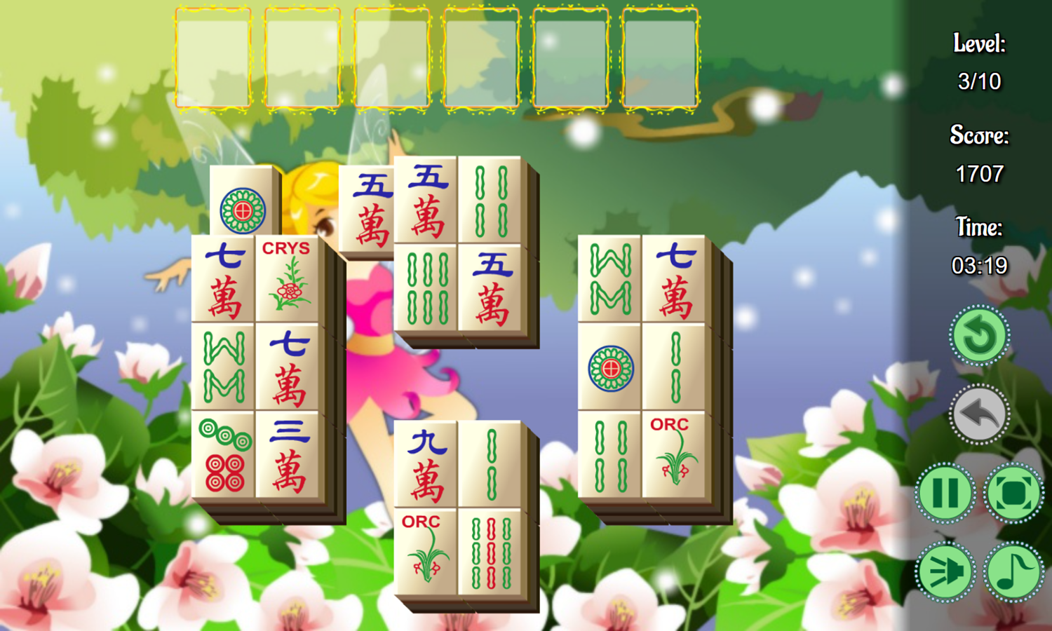 Fairy Triple Mahjong Game Level Progress Screenshot.