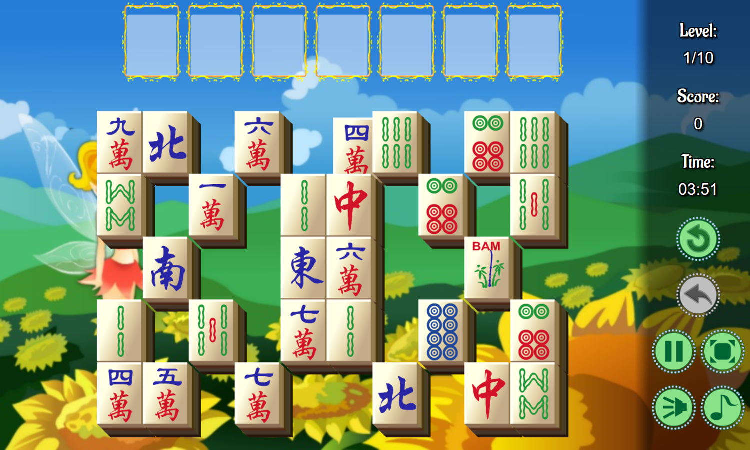 Fairy Triple Mahjong Game Level Start Screenshot.