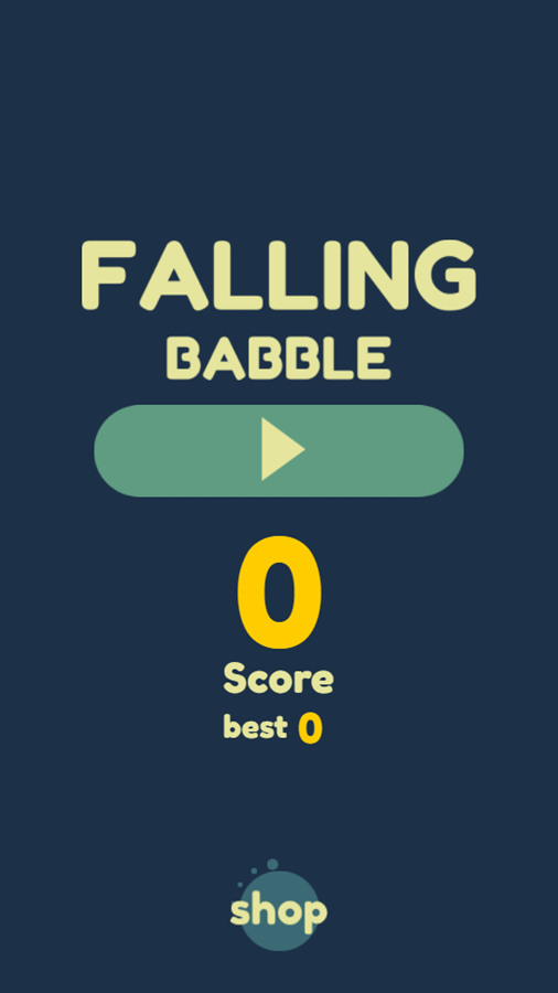 Falling Babble Game Welcome Screen Screenshot.