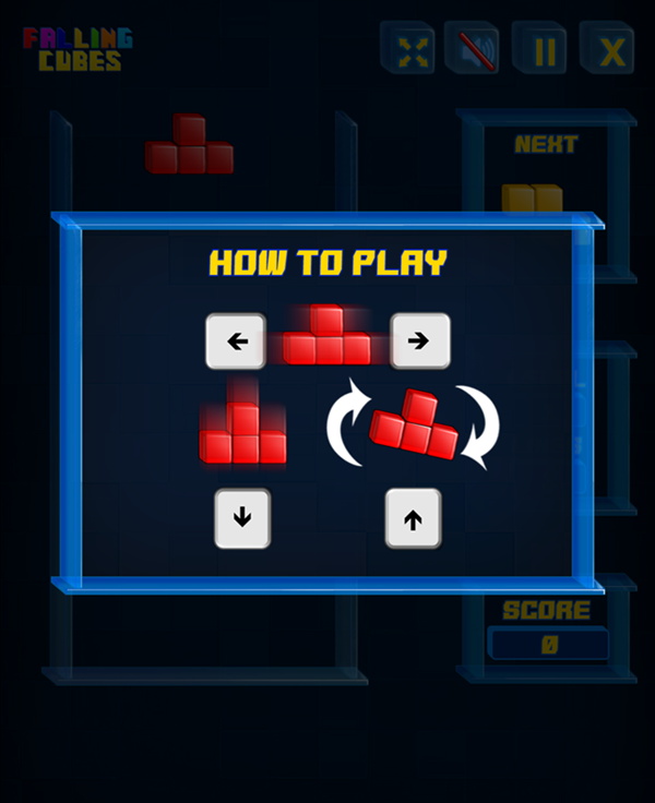 Falling Cubes Game Screenshot.
