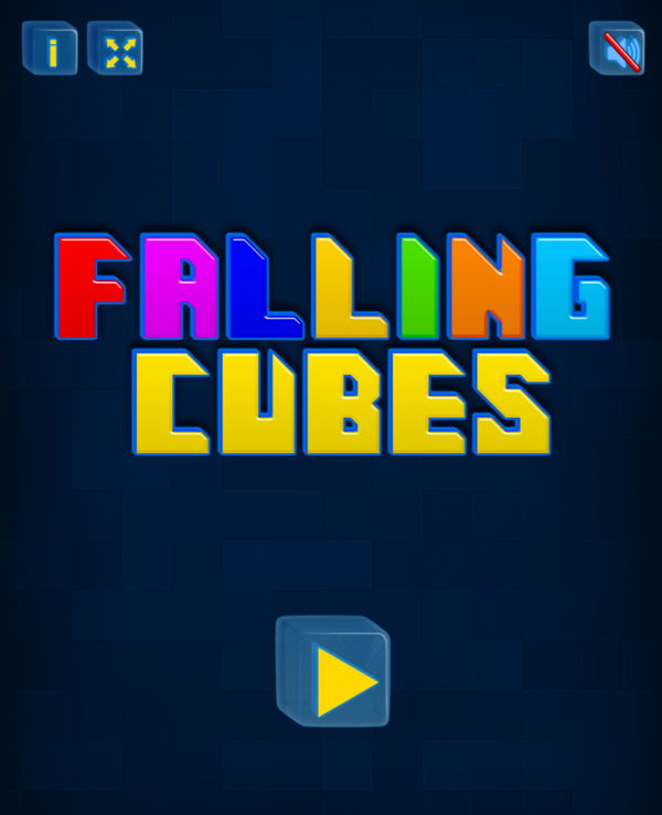 Falling Cubes Game Welcome Screenshot.