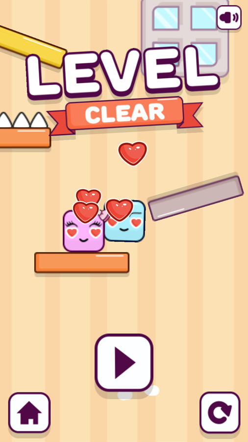 Falling Lovers Game Level Clear Screen Screenshot.