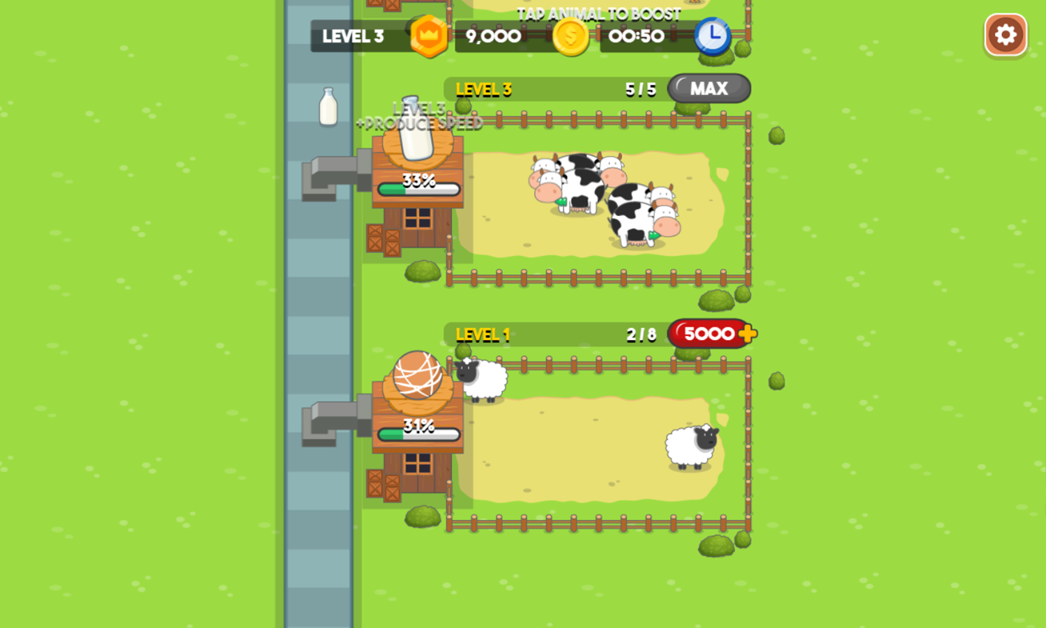 Farm Factory Game Cows and Sheep Screenshot.
