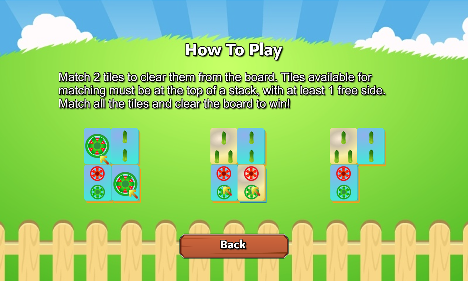 Farm Flip Mahjongg Game How to Play Screen Screenshot.