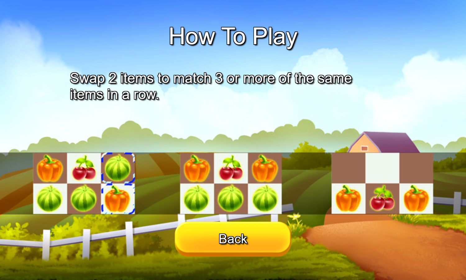 Farm Girl Game How To Play Screenshot.