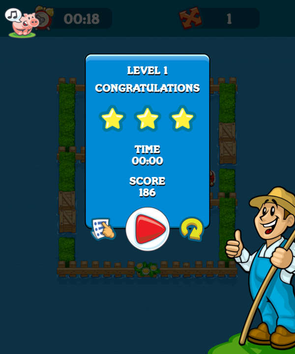 Farm Hero Game Level Completed Screenshot.
