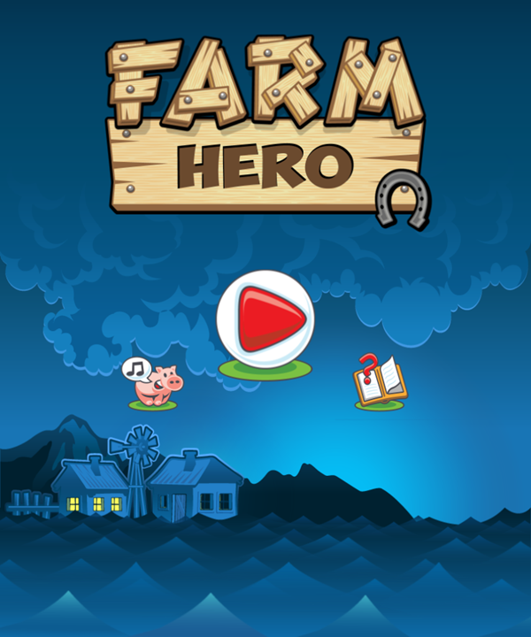 Farm Hero Game Welcome Screen Screenshot.