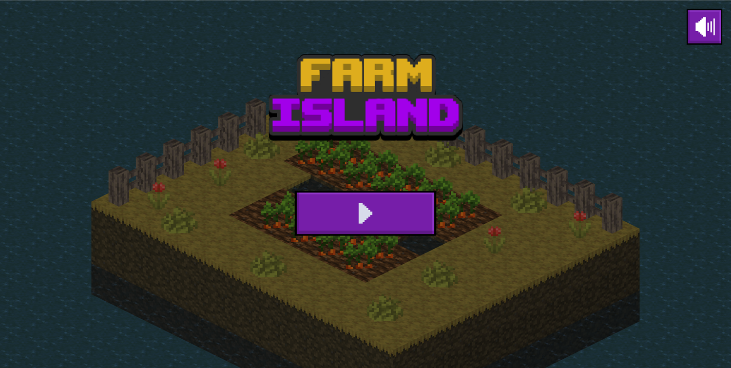 Farm Island Game Welcome Screen Screenshot.