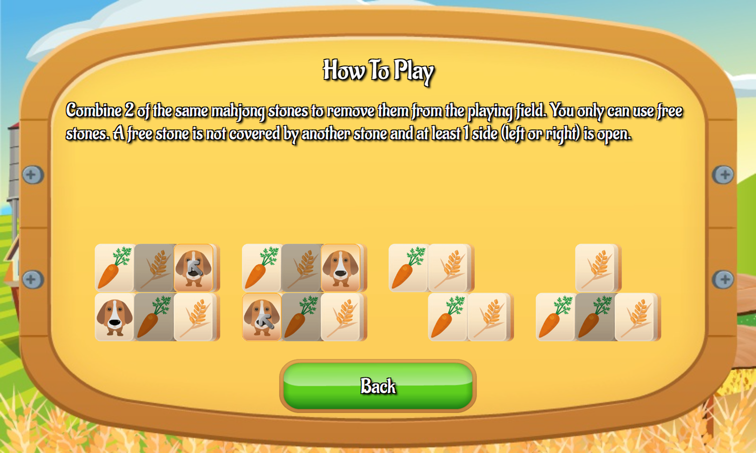 Farm Mahjong Game How To Play Screenshot.