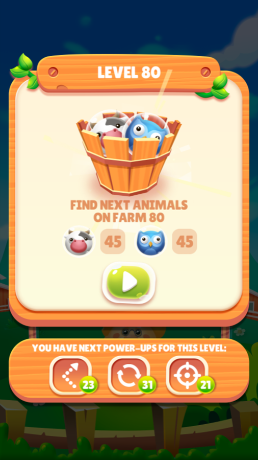 Farm Rescue Game Final Level Goals Screen Screenshot.