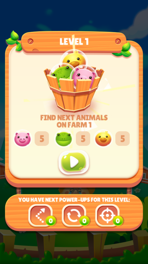Farm Rescue Game Level Goals Screen Screenshot.