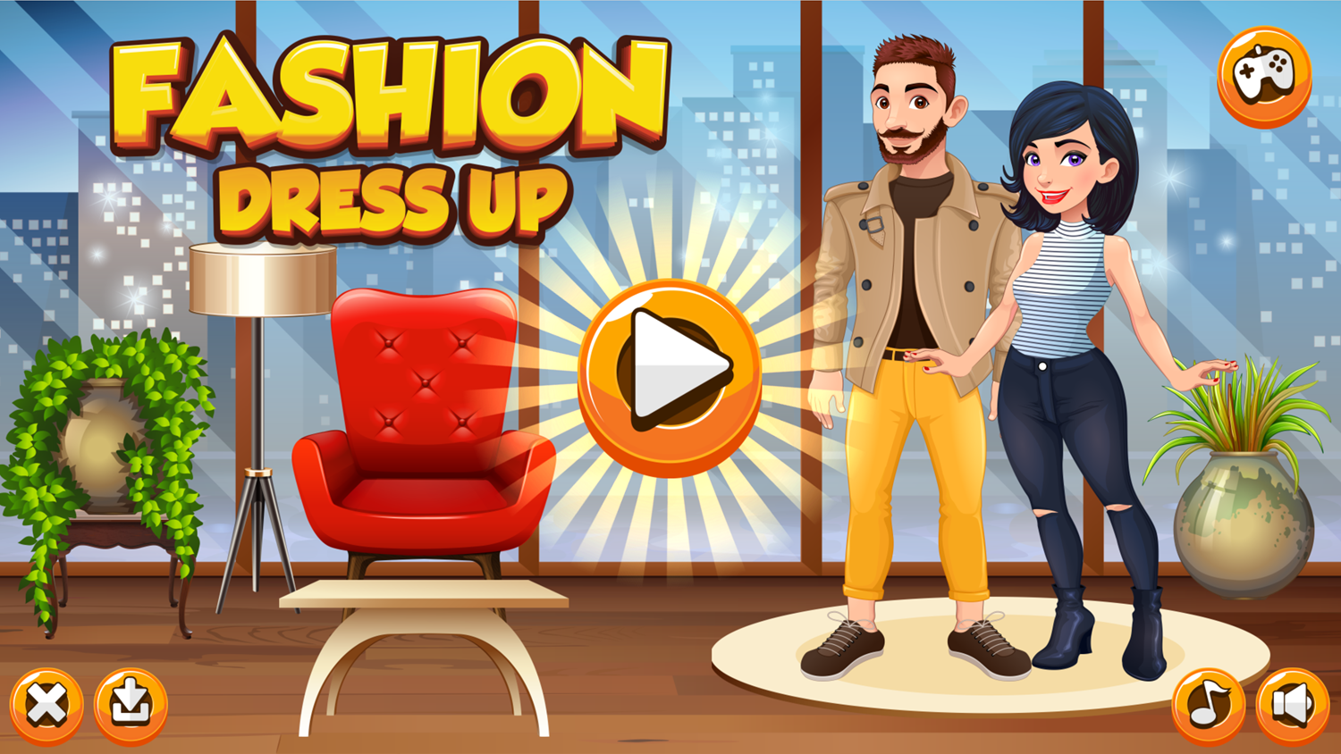 Fashion Dress Up Game Welcome Screen Screenshot.