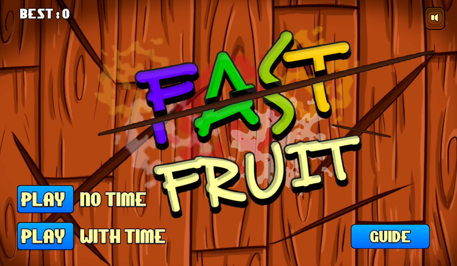 Fast Fruit Game Welcome Screen Screenshot.