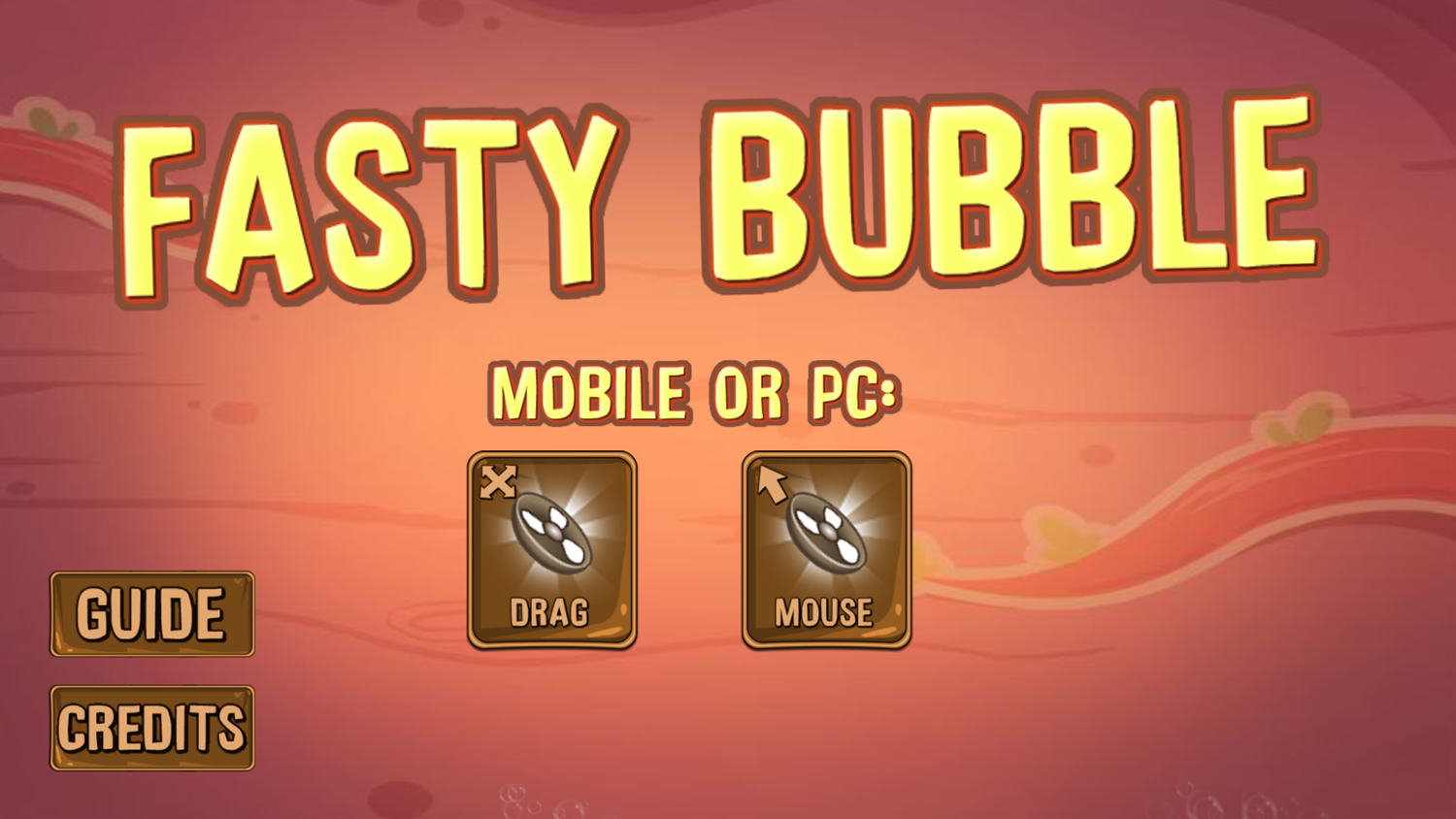 Fasty Bubble Welcome Screen Screenshot.