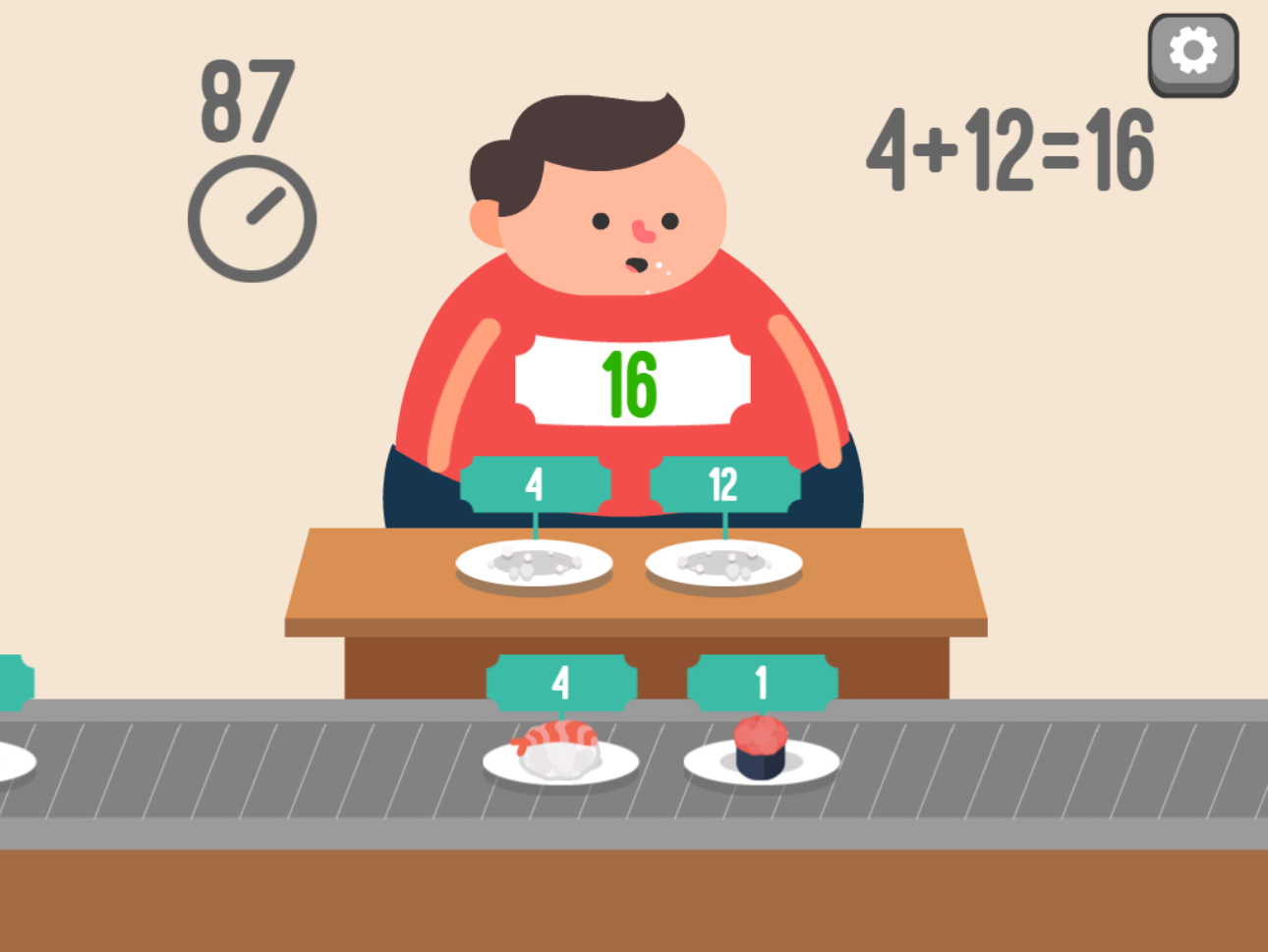 Feed Math Game Screenshot.