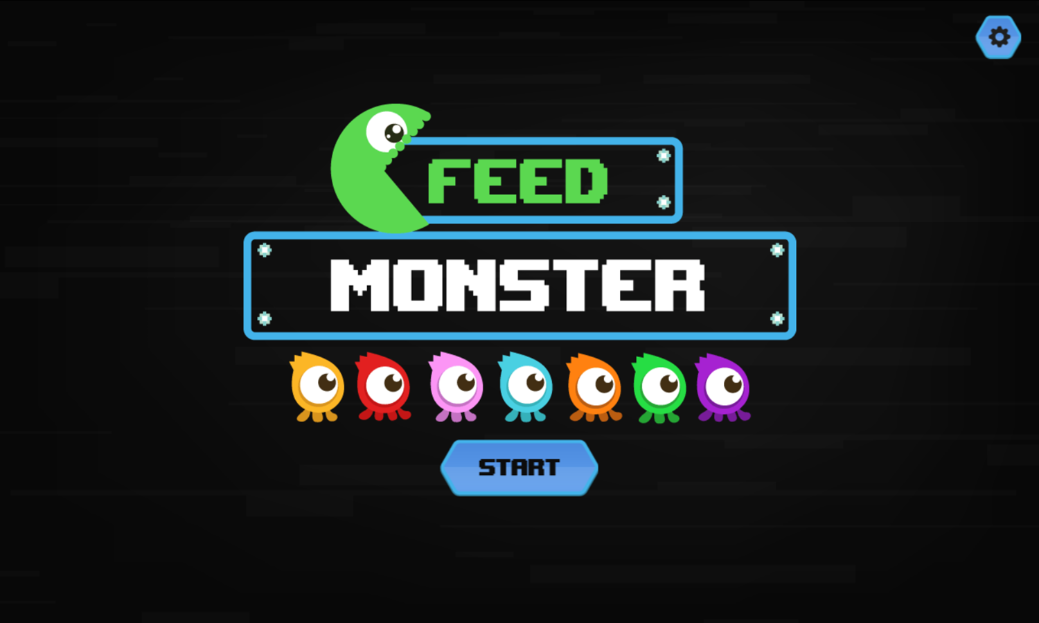 Feed Monster Game Welcome Screen Screenshot.
