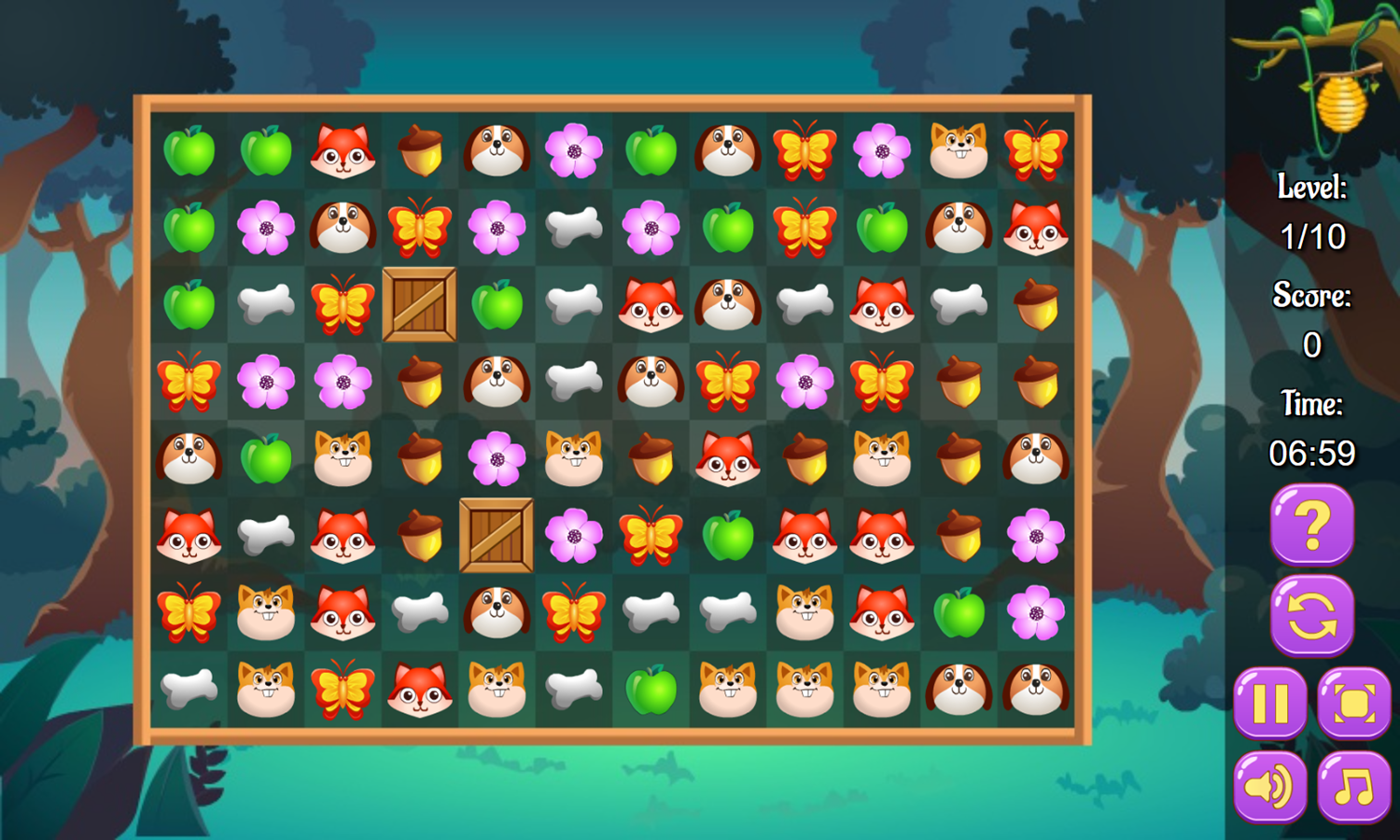 Feed the Animals Game Start Screenshot.