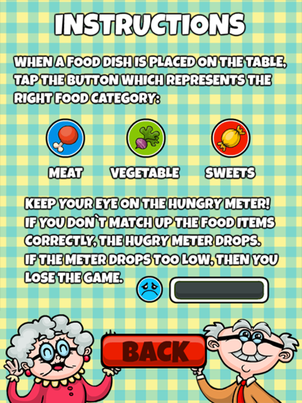 Feed The Grandma Game Instructions Screenshot.