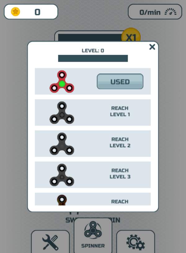 Fidget Spinner Mania Game Choose Spinner Screenshot.