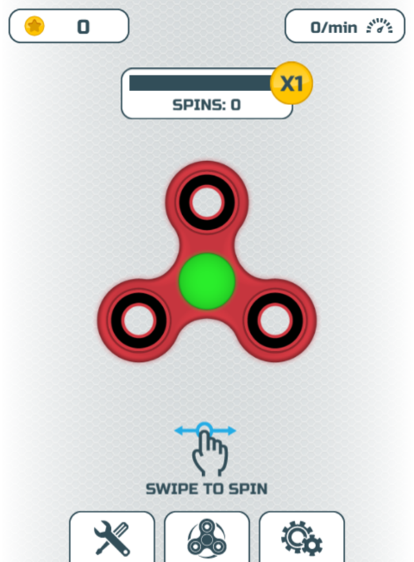Fidget Spinner Mania Game Start Screenshot.