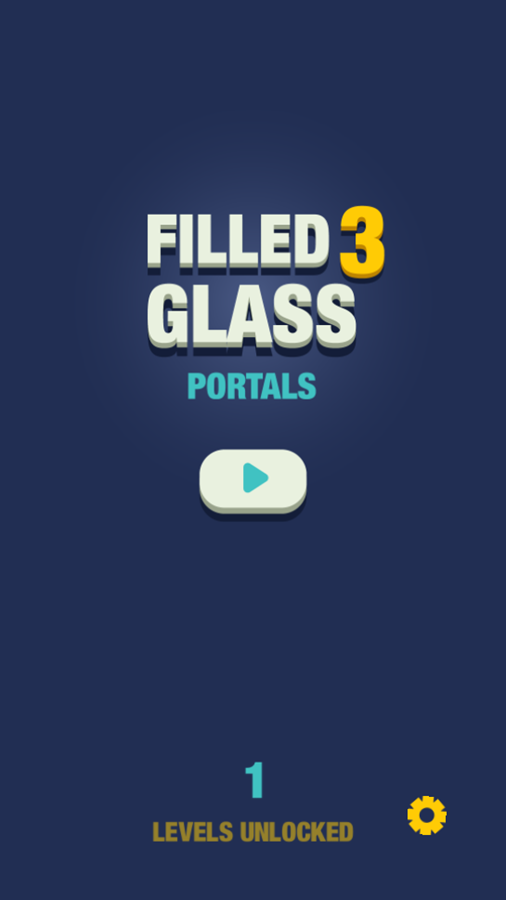 Filled Glass 3 Portals Game Welcome Screen Screenshot.
