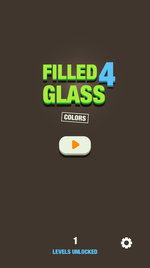 Filled Glass 4 Colors Game Welcome Screen Screenshot.