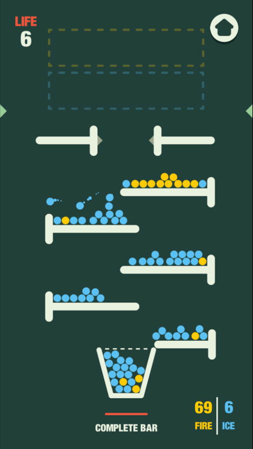 Filled Glass 5 Fire and Ice Game Final Level Beat Screenshot.
