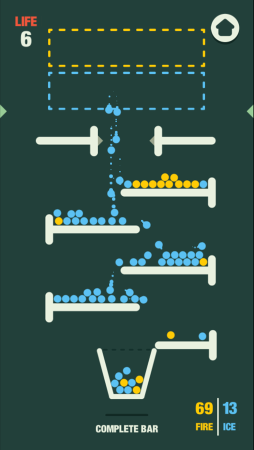 Filled Glass 5 Fire and Ice Game Final Level Filling Glass Screenshot.