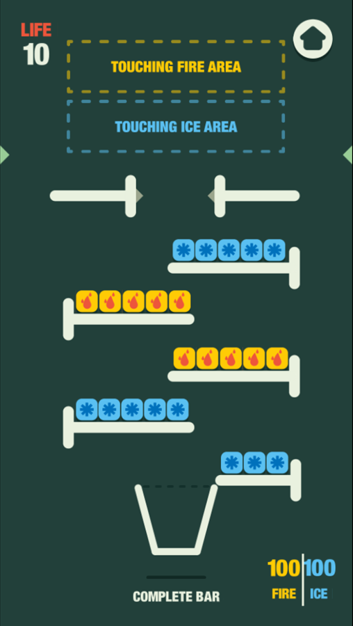 Filled Glass 5 Fire and Ice Game Final Level Screenshot.