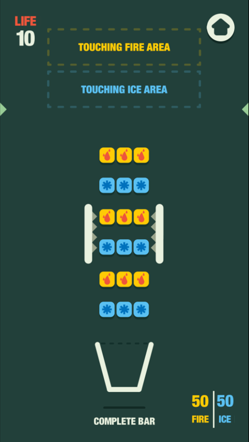 Filled Glass 5 Fire and Ice Game Screenshot.