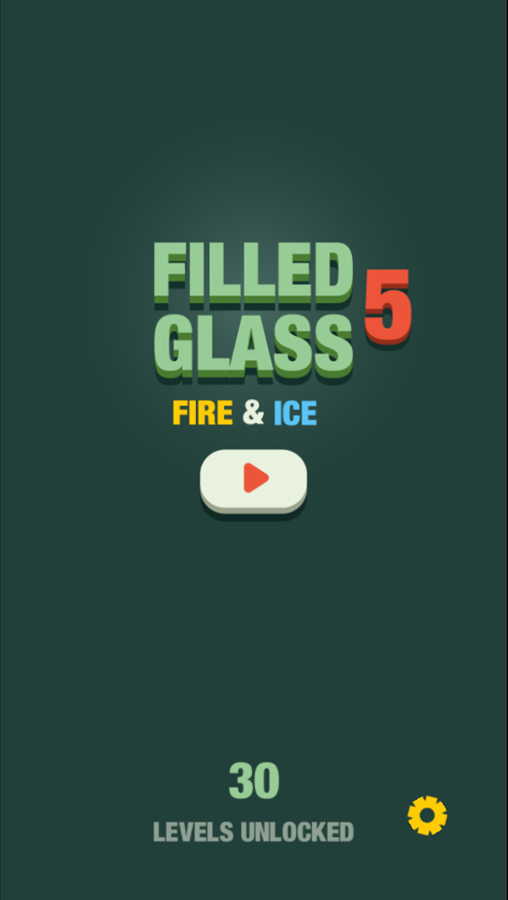 Filled Glass 5 Fire and Ice Game Welcome Screen Screenshot.