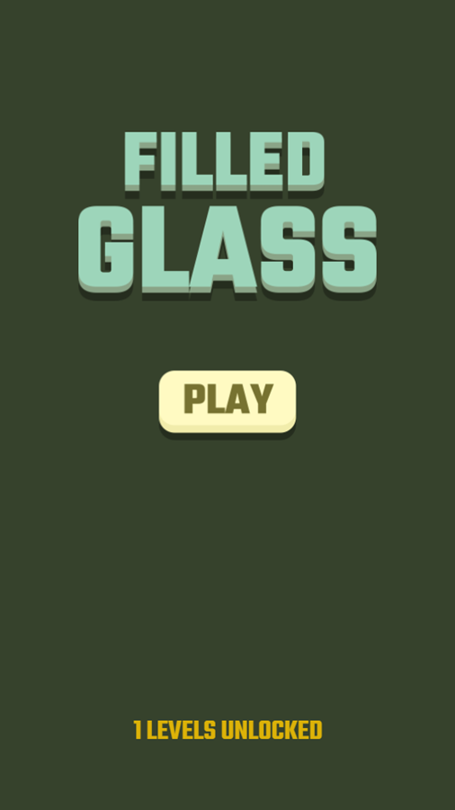 Filled Glass Game Welcome Screen Screenshot.