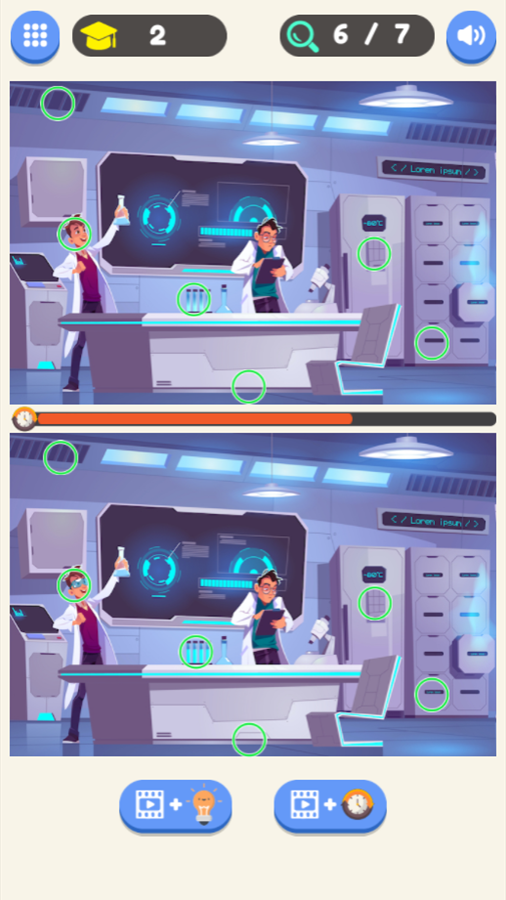Find Differences Game Computer Lab Scene Screenshot.